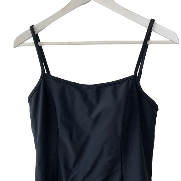 Vintage Sears Tradition Modest Black One Piece Skirted Swimsuit Size 12 Retro - Picture 3 of 11